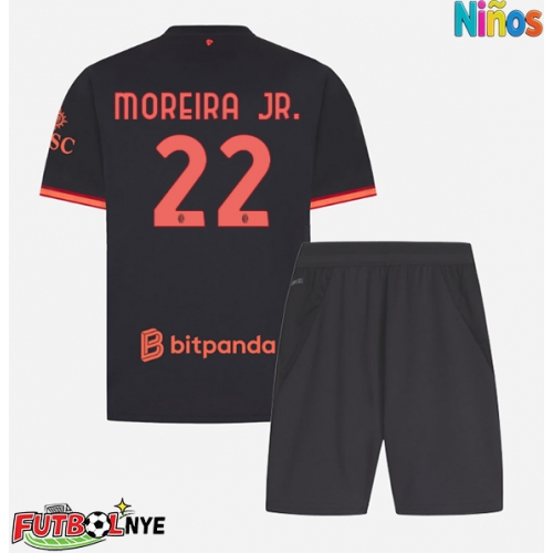 Camiseta AC Milan Diego Moreira #22 Tercera Equipación para niños 2026-27 manga corta (+ pantalones cortos)